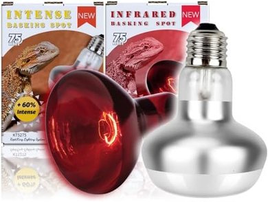75W Reptile Basking & Infrared Heat Lamps (2-Pack)