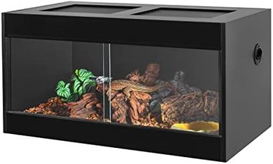 OIIBO 50-Gallon Reptile Enclosure: Wood, Sliding Doors, Screen Top
