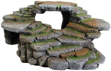 Reptology Shale Step Ledge & Cave: Resin Hideout for Reptiles & Fish
