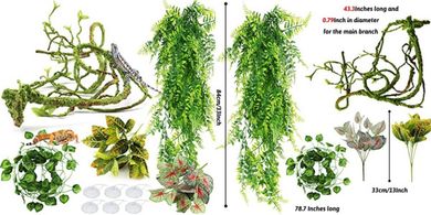 Artificial Reptile Vines & Hide: Terrarium Decor for Lizards & Geckos
