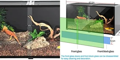 REPTIZOO 120-Gallon Black Reptile Terrarium (48x24x24)