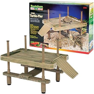 Penn-Plax Reptology Turtle Pier & Basking Platform: Large, Floating, Natural
