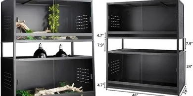 Large 120-Gallon Reptile Enclosure (48x24x24") with Sliding Doors
