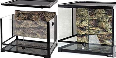 REPTI ZOO 34-Gallon Glass Reptile Terrarium with Backgrounds
