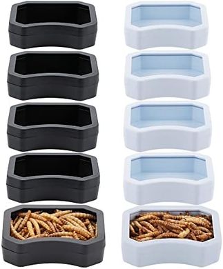 Reptile Feeding Dish (10-Pack): Anti-Escape Design for Small Reptiles
