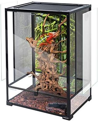 REPTI ZOO 67-Gallon Glass Reptile Terrarium with Double Doors
