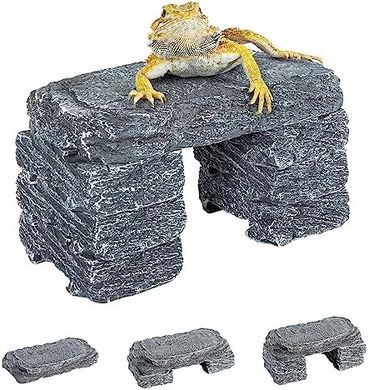 Reptizoo Stackable Slate Reptile Hide & Basking Platform (7 pc)
