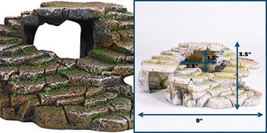 Reptology Shale Cave: Decorative Resin Habitat for Reptiles & Amphibians
