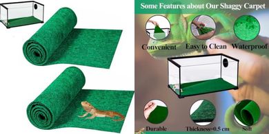 HERCOCCI Reptile Carpet Liner (2-Pack, Green, 39x20")
