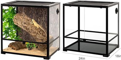 REPTIZOO 45-Gallon Glass Reptile Terrarium with Double Doors
