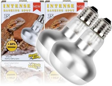 Reptile Heat Lamp, 2 Pack 75W Intense Basking Bulbs Light for Reptiles, UVA Daylight Basking Light for Bearded Dragon, Lizard, Gecko,Turtle, Reptile Heat Bulb