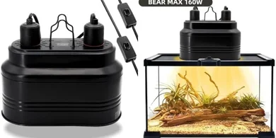 Dual Reptile Light Fixture with Separate UVB & Heat Lamp Switches