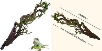 Bendable Jungle Vines with Moss: Reptile Habitat Decor
