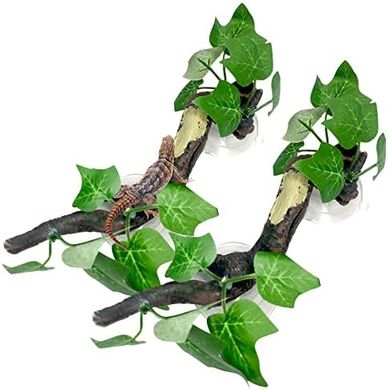 Reptile Corner Branch Terrarium Decor with Suction Cups
