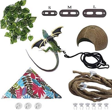 Bearded Dragon Leather Harness & Habitat Accessories
