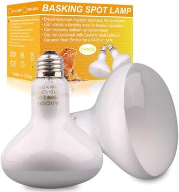 Aiicioo Reptile Basking Bulbs: 2 x 150W UVA/Daylight Heat Lamps
