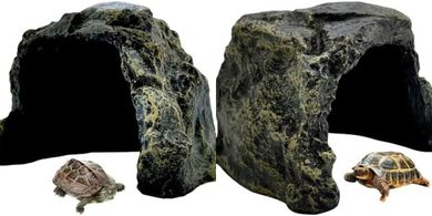 Reptile Cave Hide: Resin Rock Habitat Decor for Lizards, Turtles, & More
